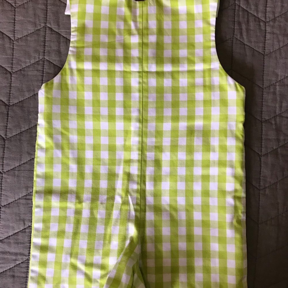 Summertime smocked train shortall, size 18 months